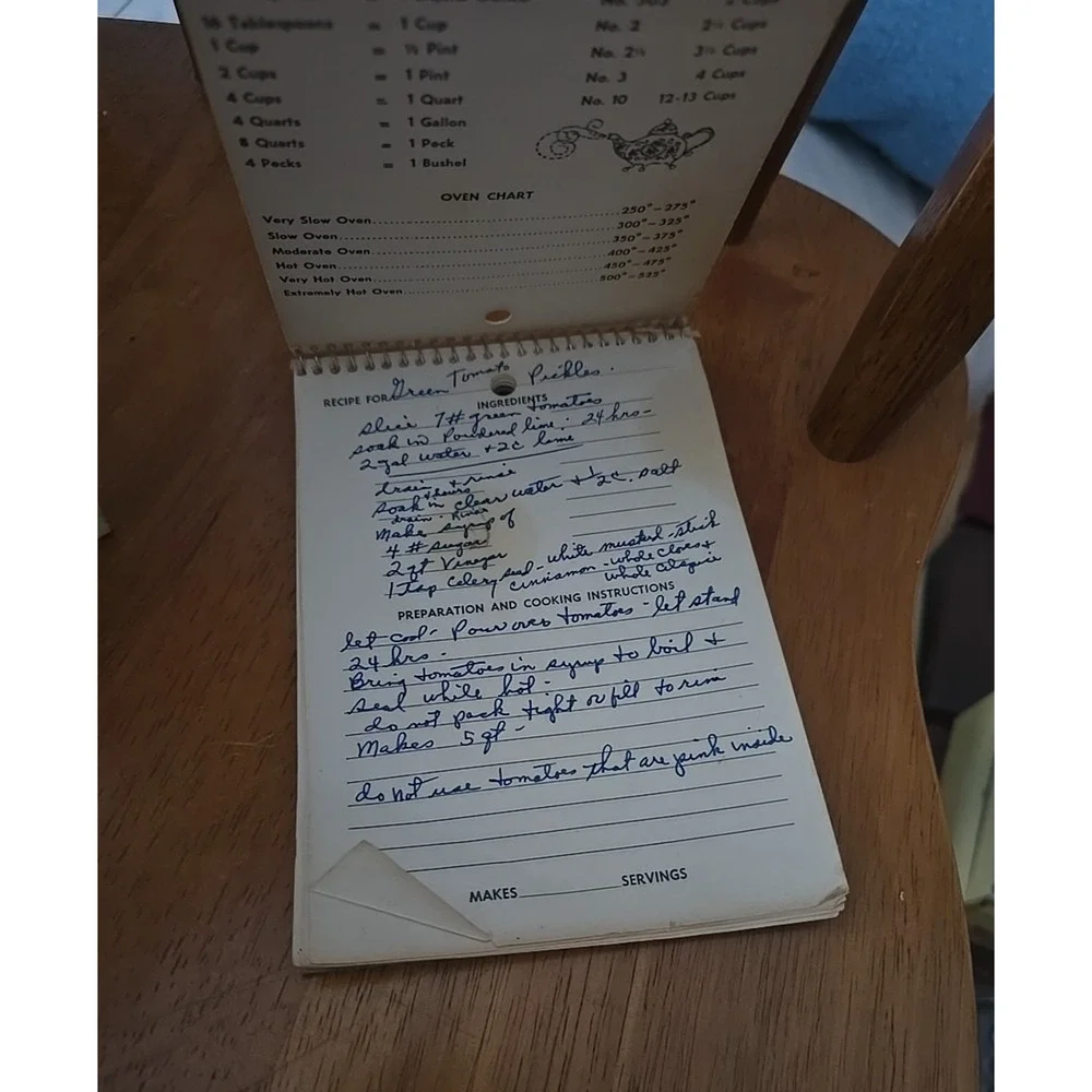 Vintage Handwritten Cut Out Classic Retro‎ Recipe Box and Stand-Up Recipe Book